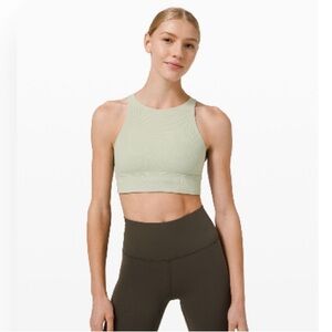 Lululemon Energy high neck longline ribbed green fern